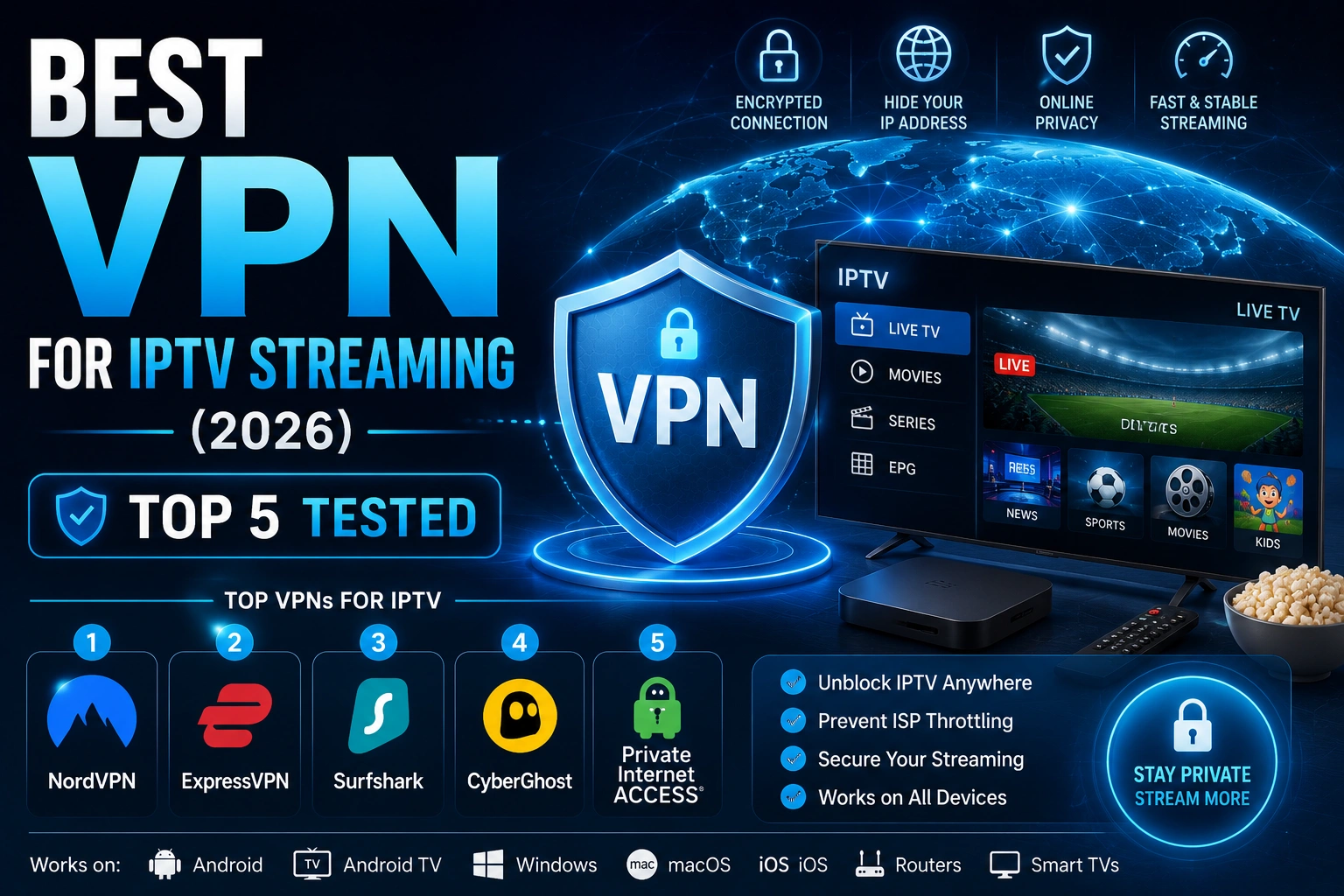 Best VPN for IPTV streaming