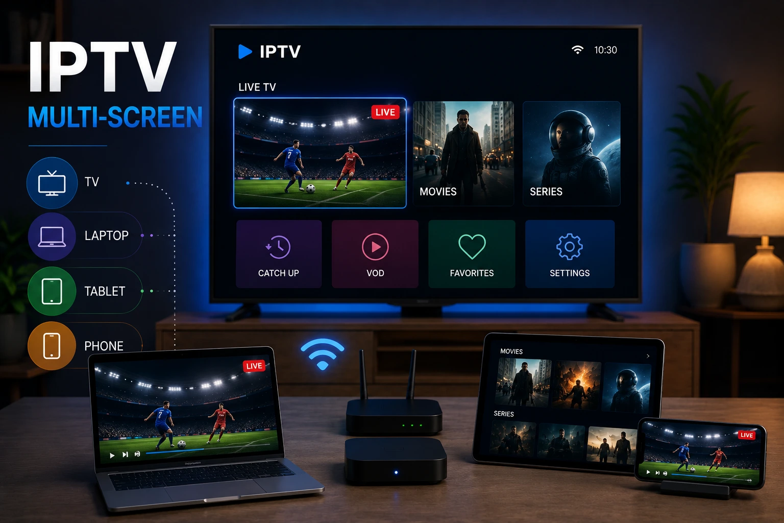 Multi-screen IPTV Smarters Pro
