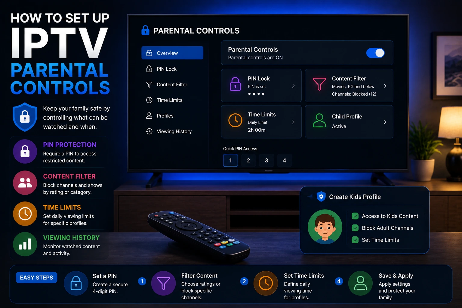 Parental controls in IPTV Smarters Pro