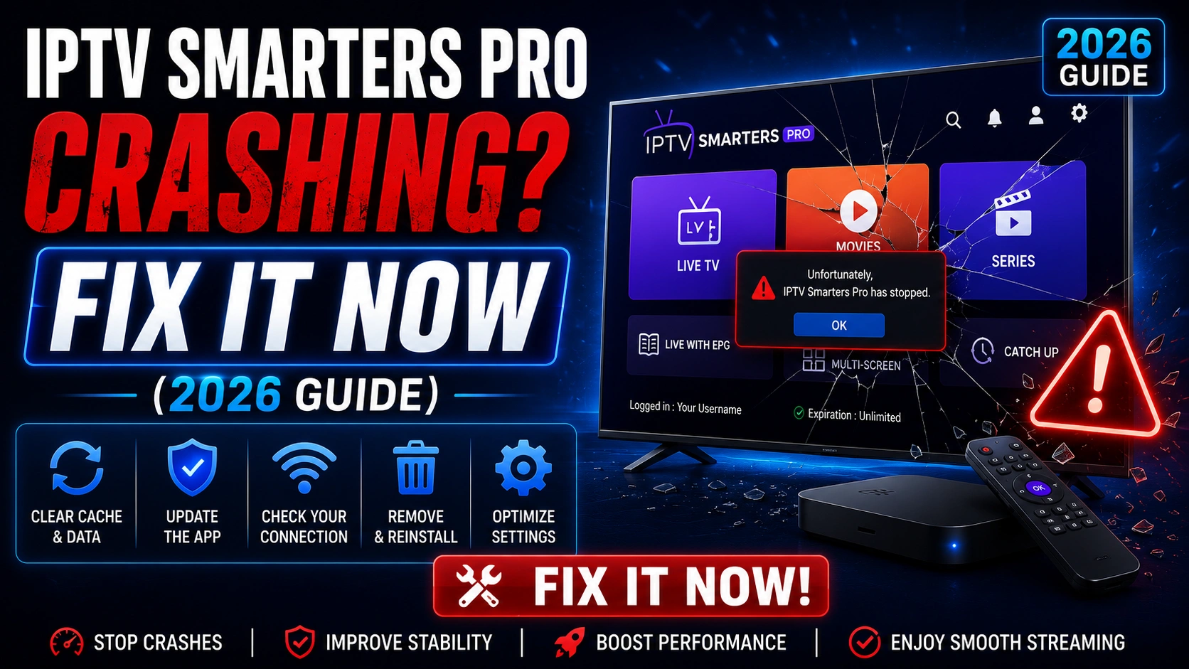 Fix IPTV Smarters Pro crashing